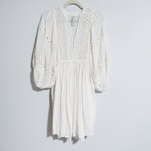Scarlett Poppies - White Eyelet Balloon Sleeve Dress
